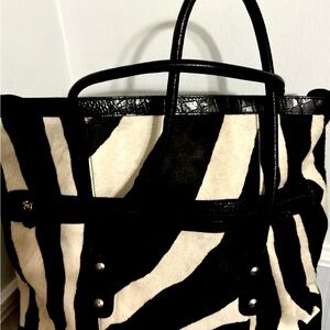 Stylish Black and White Zebra Print Tote Bag